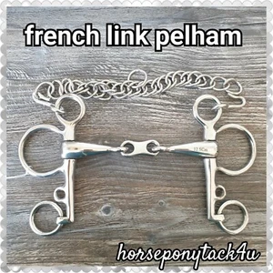 FRENCH LINK SHOWING PELHAM SNAFFLE BIT 4.5 TO 5.5 INCH ENGLISH MADE QUALTY - Picture 1 of 2