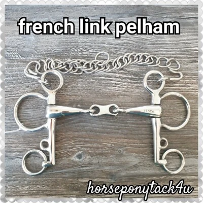 SHELDON LINK FRANCESE CHE MOSTRA PELHAM SNAFFLE BIT DA 4,5 A 5,5 POLLICI QUALITÀ MADE IN INGLESE