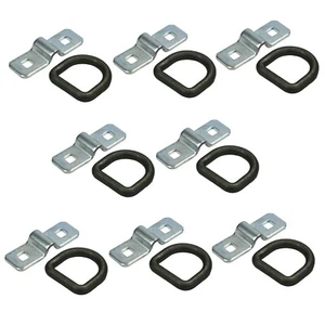 8-Pack 3/8" Steel D Rings & Clips Tie Down Trailer Truck Chain Anchor Bolt on - Imagen 1 de 9