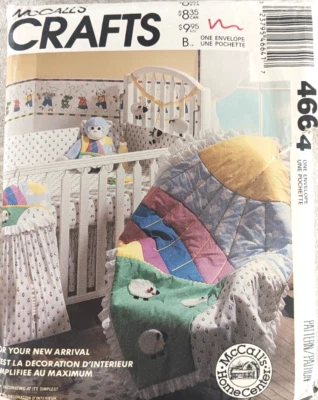 McCall's 4664 Nursery Craft Sewing Pattern Quilt Diaper Bag Bedding Bib High - Image 1 of 3