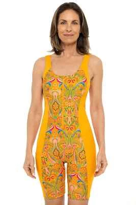 Coolibar UPF 50 + женщин ладони Plaza колена купальник абрикос давить мозаика большой новый с Ярлыками - Изображение 1 из 4