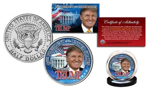 DONALD TRUMP 45th President 2016 OFFICIAL U.S. JFK Half Dollar Coin WHITE HOUSE - Picture 1 of 1