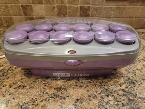 Conair ION Shine Hot Rollers Curlers Large Velvet Flocked 11 Clips 12 Curlers - Picture 1 of 7