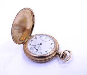 1903 ELGIN Model 2 Grade 206 Pocket Watch 6s 7j G.F. Filigree Hunter Case WORKS - Picture 1 of 16