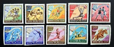 Unión Soviética (CCCP) SC # 2359 -2368 (Juego de 10) - XVII Juegos Olímpicos de Verano, MNH 1960 Foto 1 de 2
