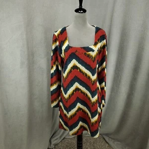 Aryeh Anthropologie Dress Womens XXL Mini Shift Chevron Stripe Artsy Boho 2XL - Picture 1 of 10