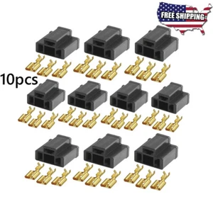 H4 HB2 9003 HID LED Plug Socket Female Connector Adapter w/ terminal pins 10pcs - Picture 1 of 5