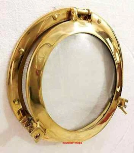 12" Antique Nautical Canal Boat Porthole-Window Ship Round Glass Porthole Decor - Picture 1 of 4