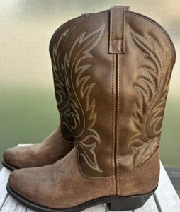 LAREDO Lea Vamp Fox 5742 Women's Brown Leather Cowgirl Western Boot Size 7.5M - Picture 1 of 8