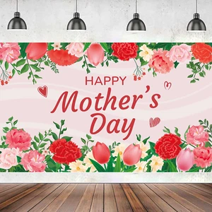 Large 71" X 43" Happy Mothers Day Banner, Pink Mothers Day Backdrop, Happy Mothe - Picture 1 of 7