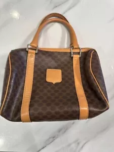 CELINE Boston bag Women's Bag Vintage Bag Macadam leather Brown - Picture 1 of 9
