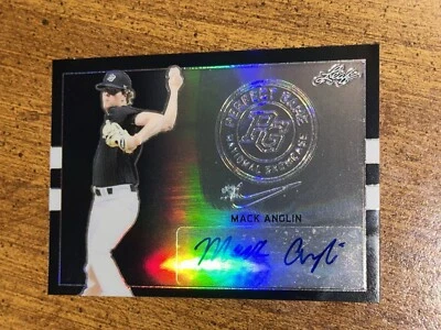 MACK ANGLIN 2018 Leaf PERFECT GAME METAL BLACK AUTOGRAPH #14/15 CLEMSON, ROYALS - Image 1 of 2