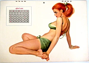 ESQUIRE "APRIL 1949 / CALENDAR PAGE" ~ (AL MOORE) ~ **SEXY PIN-UP / ART PRINT** - Picture 1 of 4