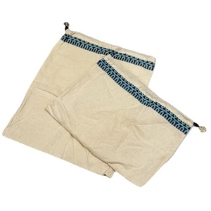 Lote de 2 bolsas antipolvo Tory Burch en lona correa con cordón ribete geométrico encanto - Imagen 1 de 7