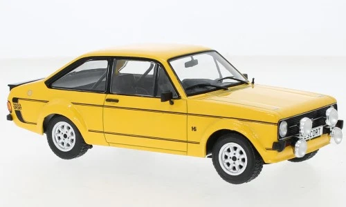 Ford Escort MK2 1600 Sport 1977 amarillo diecast modelo coche WB124129 caja blanca 1:24 Foto 1 de 1