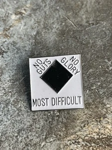 Vtg Black Diamond Most Difficult Skiing Ski Award Brooch Pin No Guts No Glory - Picture 1 of 2