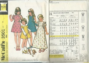 M 3501 sewing pattern 70's sweet DRESS ruffles & cap puffed sleeves girl size 10 - Picture 1 of 1