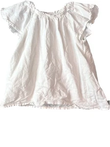 J Crew Girls' short-sleeve ruffle-trim T-shirt Size XS - Picture 1 of 5