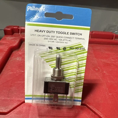 Heavy Duty AC Toggle Switch ON-OFF-ON , 20A 125V Philmore 30-315 - Image 1 of 2
