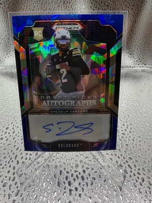 Selecciones de draft Panini Prizm 2025 Shedeur Sanders automático Blue Ice/45 #DPA-SSS Foto 1 de 2