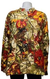 Chaqueta Chico's Bordada Mezcla Seda-Botón Frontal-Colorida Mujer Talla 2 - Imagen 1 de 7