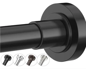 Shower Curtain Rod Black Adjustable 29-86 In Spring Tension - Picture 1 of 2