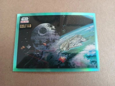 2023 Topps Chrome Star Wars Galaxy #86 Battle Of Endor Aqua Refractor /199 - Image 1 of 2