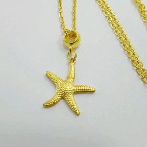 Starfish Necklace Beach Theme in Gift Bag Unisex Jewellery Gold Tone 18" Chain - Picture 1 of 10