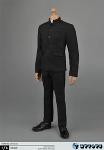 Traje túnica chino negro ZYTOYS ZY16-16 1/6 para juguetes corporales figura de acción masculina de 12" - Imagen 1 de 8