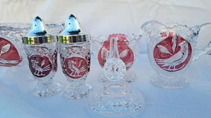 Hofbauer Byrdes Rubinkristall ~ 5 Stück ~ Salz Pfeffer Zucker Sahne Bonboniere - Bild 1 von 8