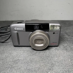 VINTAGE Canon Prima Super 115 Caption 35mm Point & Shoot Film Camera ~ Silver - Picture 1 of 9