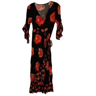 bl-nk LONDON Anthropologie Faux Wrap Dress, Floral,  SP - Image 1 of 4