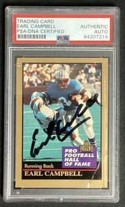 Earl Campbell Signed 1991 Enor #23 Football Card HOF Oilers Autograph PSA/DNA - Picture 1 of 2