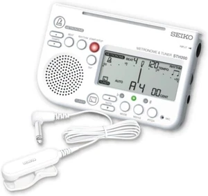 SEIKO Metrónomo y Sintonizador Blanco Pickup Micrófono Set Paquete Especial Japón Seguimiento# - Imagen 1 de 4
