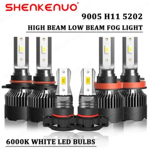 For Chevy Silverado 1500 2500HD 2007-2015 LED Headlamp + Fog Light Bulbs 6000K - Picture 1 of 15
