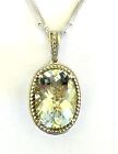 Reversible Prasiolite & Diamond Sterling Silver Pendant Necklace Michelle Albala
