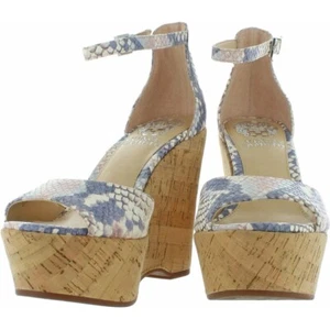 Vince Camuto NIB Women's Cool Blue Sahara Snake Tatchen Wedges, Size 9.5 M - Picture 1 of 6