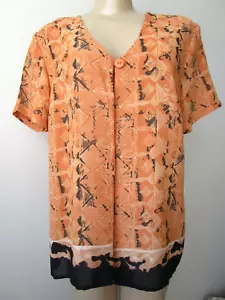 MILLENIUM MULTI-COLOR FLORAL DESIGN SHORT SLEEVE BLOUSE SIZE M - NWT - Picture 1 of 5