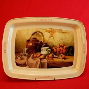 Vintage 1950's ROBERT CHAILLOUX Still Life Metal Serving Tray - Imagen 1 de 8