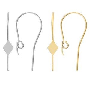 Sterling Silver Earring Wire Hooks with Open Jump Rings 26mm * Jewelry Findings - Picture 1 of 3