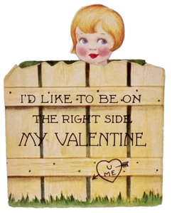Valentine Card I'd Like To Be On the Right Side (of the fence) Vintage #150 - Picture 1 of 6