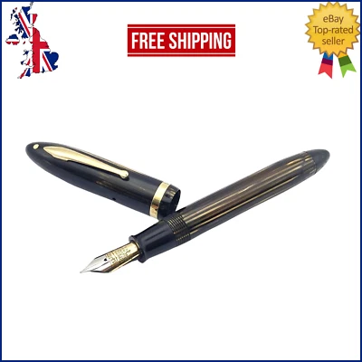 VINTAGE SHEAFFER OVERSIZE BALANCE FOUNTAIN PEN GOLDEN BROWN 14K GOLD FINE NIB - Image 1 of 4