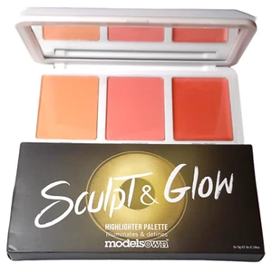 Models Own Sculpt and Glow Highlighter Palette 04 Peach Spotlight - Picture 1 of 24
