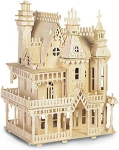 3D Wooden Puzzle House Fantasy Villa Model Kit DIY Miniature Dolls House Kits - Picture 1 of 7