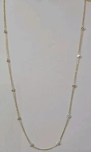 14k Yellow Gold Necklace With Lab Create Diamonds 1 Ct, 18" - Picture 1 of 9
