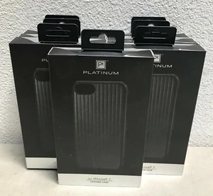 LOT OF 7x Platinum - Leather Linear Case for Apple iPhone 7 - Black NEW!!! - Picture 1 of 5