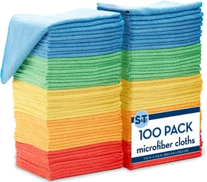 100 Pack Microfiber Cleaning Cloth, Bulk Towels for Home, Reusable Microfiber To - Picture 1 of 12