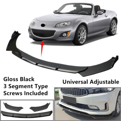 Fit For Mazda MX-5 Miata 09-15 Front Bumper Lip Spoiler Universal 3 Segment Type - Image 1 of 4