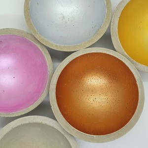 Betonschale Schale Schüssel bowl Beton grau gold silber kupfer concrete handmade