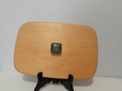 Longaberger Woodcraft Rectangle Wooden Basket Lid  Green handle12x7 3/4 - Image 1 of 4